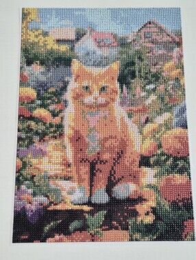 3/$15 Diamond Art Completed Painting Cat And Flowers